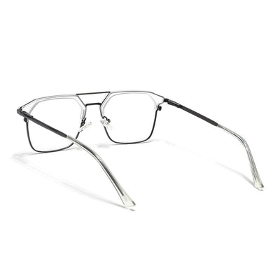 Eyejack Turbo Transparent & Black Wayfarer Eyeglasses for Men & Women (202433CL937-C8)