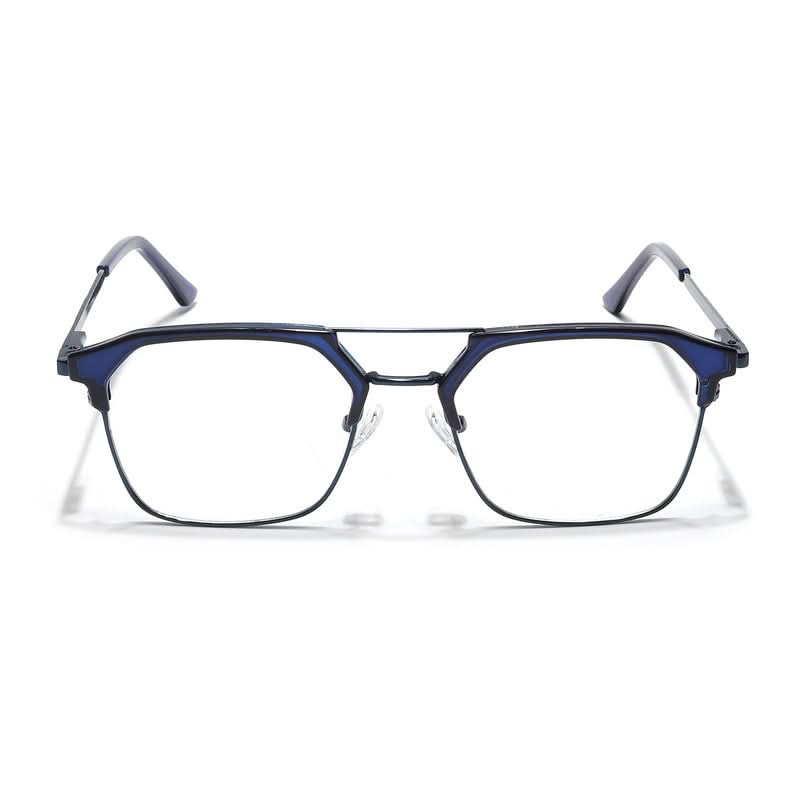 Eyejack Turbo Shine Blue Wayfarer Eyeglasses for Men & Women (202434CL946-C5)
