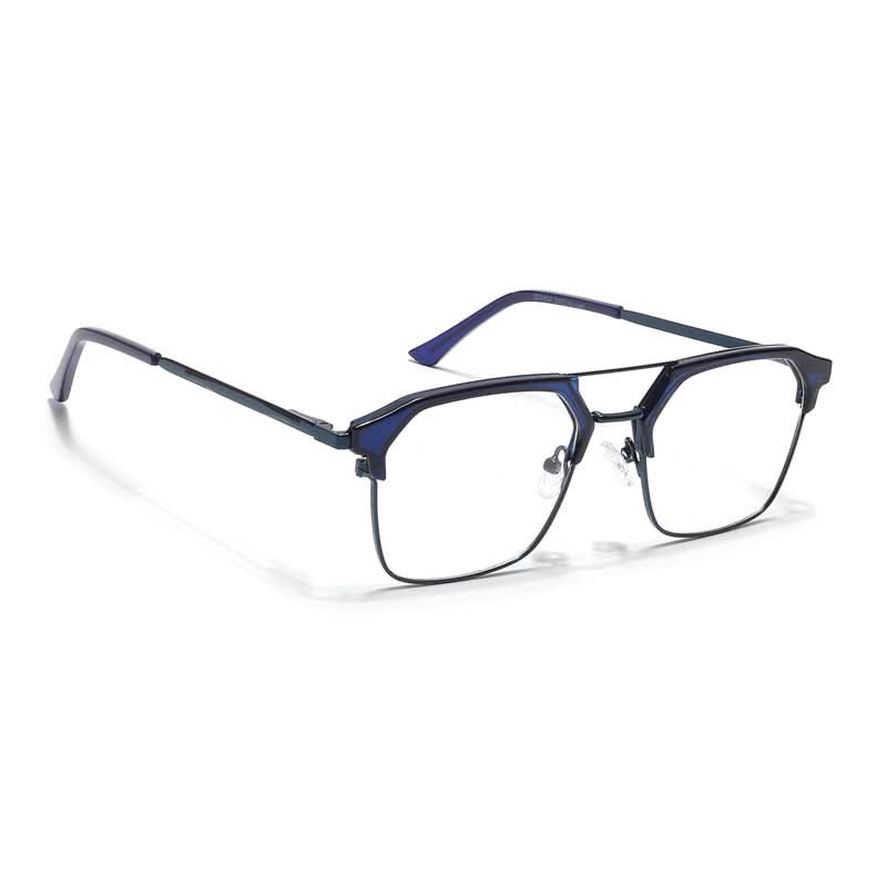 Eyejack Turbo Shine Blue Wayfarer Eyeglasses for Men & Women (202434CL946-C5)