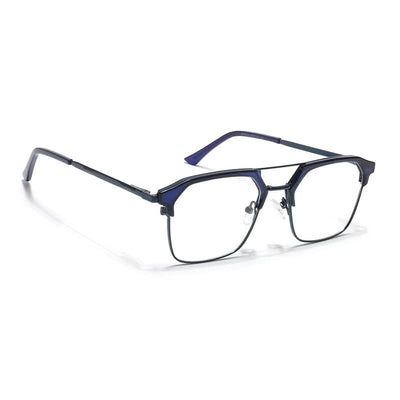 Eyejack Turbo Shine Blue Wayfarer Eyeglasses for Men & Women (202434CL946-C5)