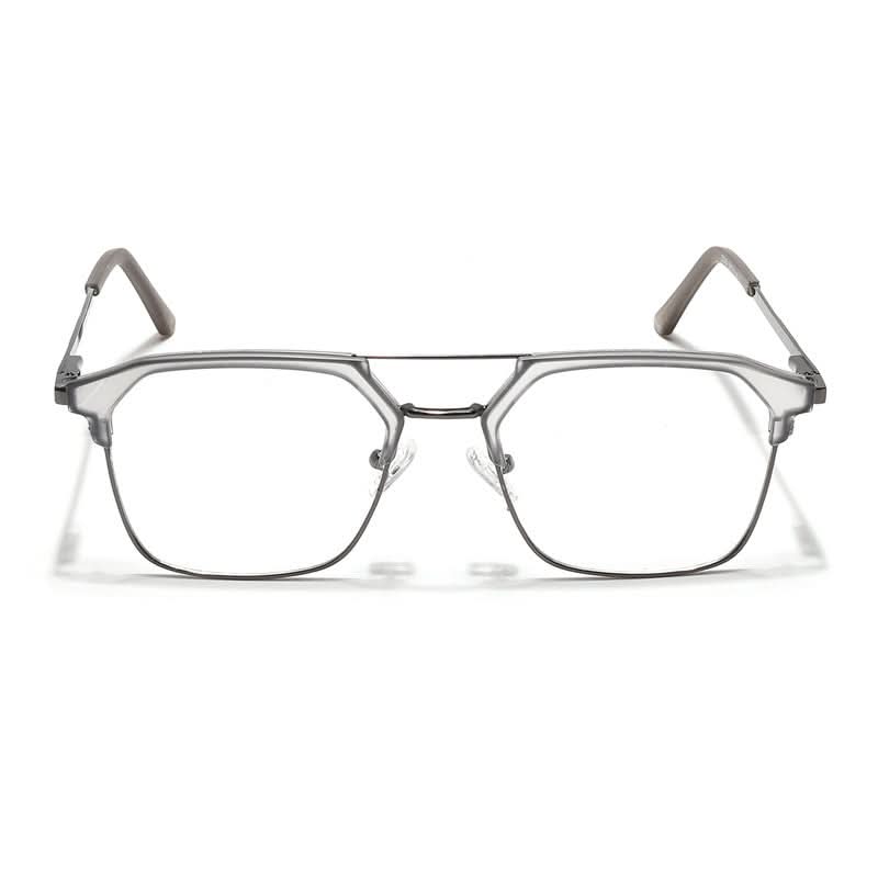 Eyejack Turbo Light Grey & Black Wayfarer Eyeglasses for Men & Women (202434CL948-C7)