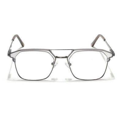 Eyejack Turbo Light Grey & Black Wayfarer Eyeglasses for Men & Women (202434CL948-C7)