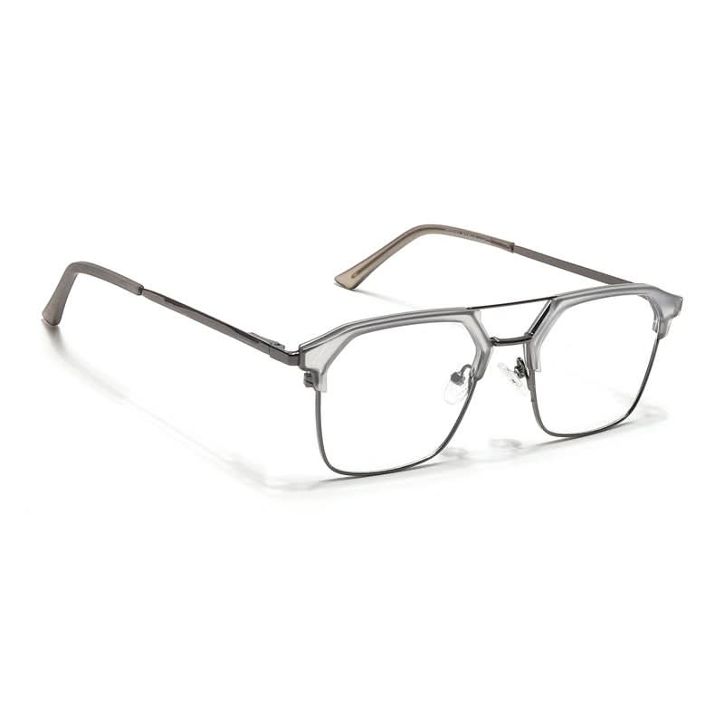 Eyejack Turbo Light Grey & Black Wayfarer Eyeglasses for Men & Women (202434CL948-C7)