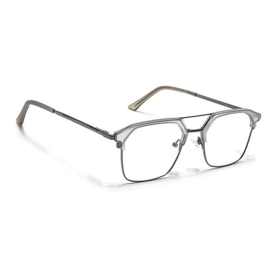 Eyejack Turbo Light Grey & Black Wayfarer Eyeglasses for Men & Women (202434CL948-C7)