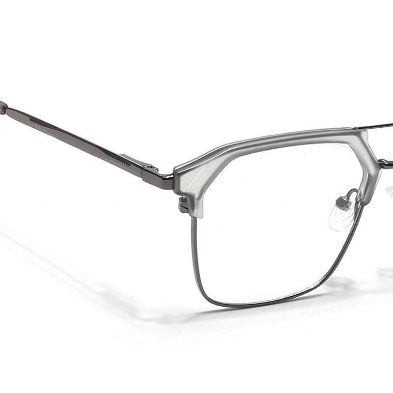 Eyejack Turbo Light Grey & Black Wayfarer Eyeglasses for Men & Women (202434CL948-C7)