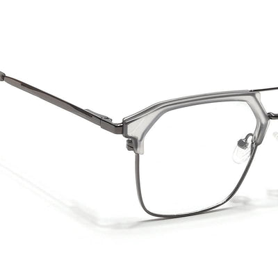 Eyejack Turbo Light Grey & Black Wayfarer Eyeglasses for Men & Women (202434CL948-C7)