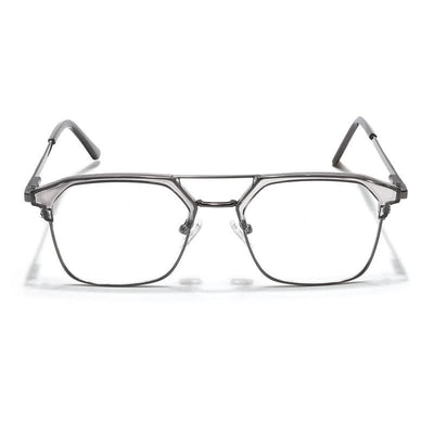 Eyejack Turbo Grey Transparent & Black Wayfarer Eyeglasses for Men & Women (202434CL950-C9)