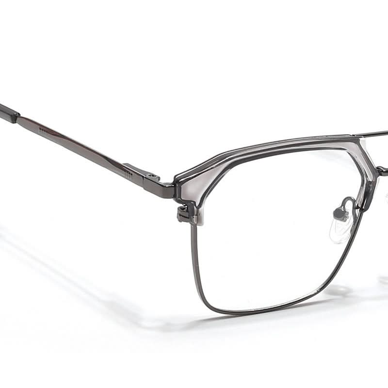 Eyejack Turbo Grey Transparent & Black Wayfarer Eyeglasses for Men & Women (202434CL950-C9)