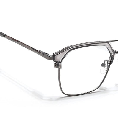 Eyejack Turbo Grey Transparent & Black Wayfarer Eyeglasses for Men & Women (202434CL950-C9)