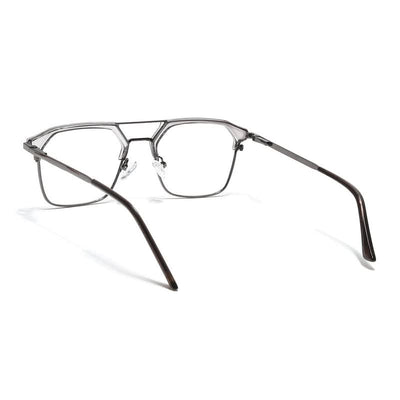 Eyejack Turbo Grey Transparent & Black Wayfarer Eyeglasses for Men & Women (202434CL950-C9)