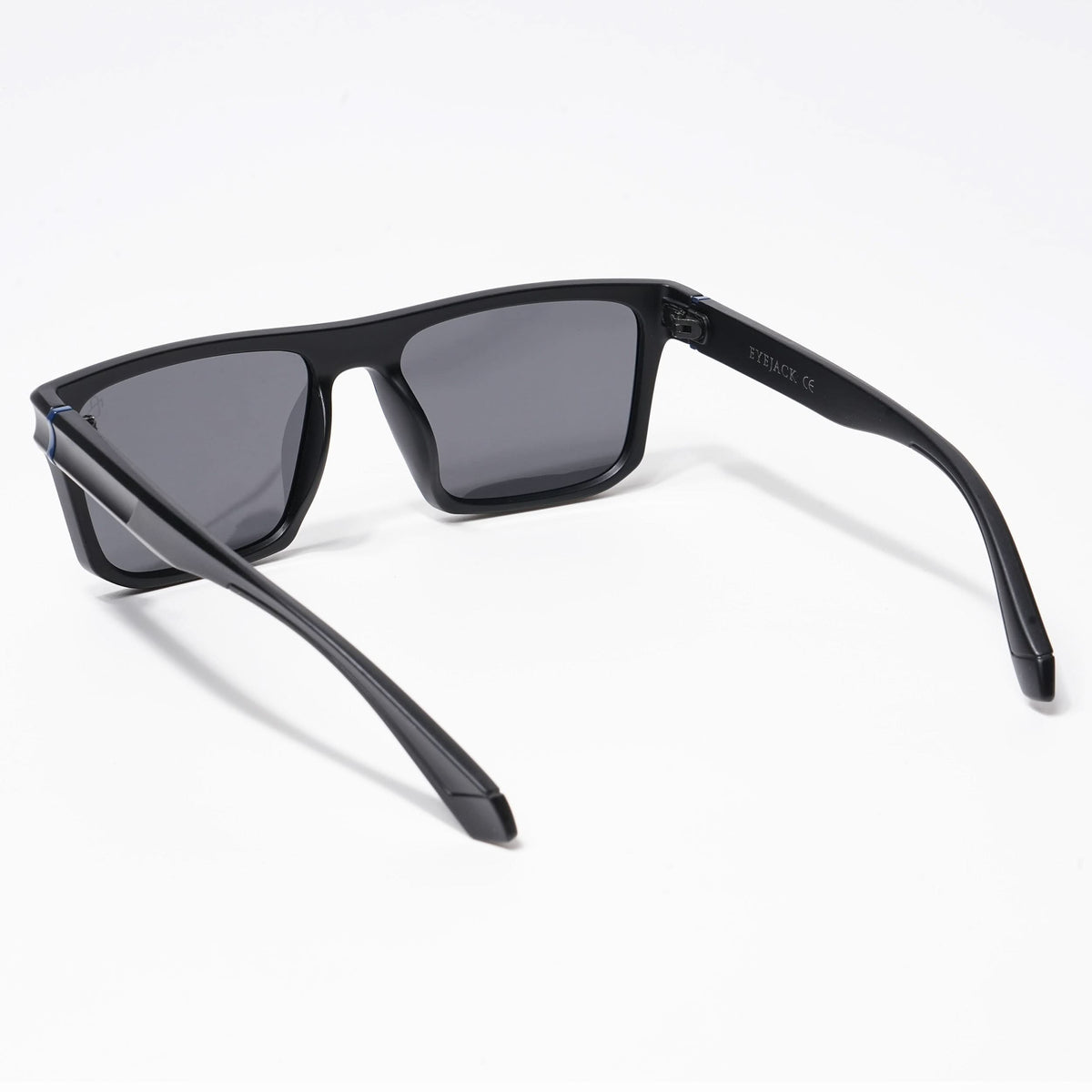 Eyejack Wayfarer Polarized Sunglasses for Men & Women (Black Lens | Matt Black Frame - 20243PCL534-C1)