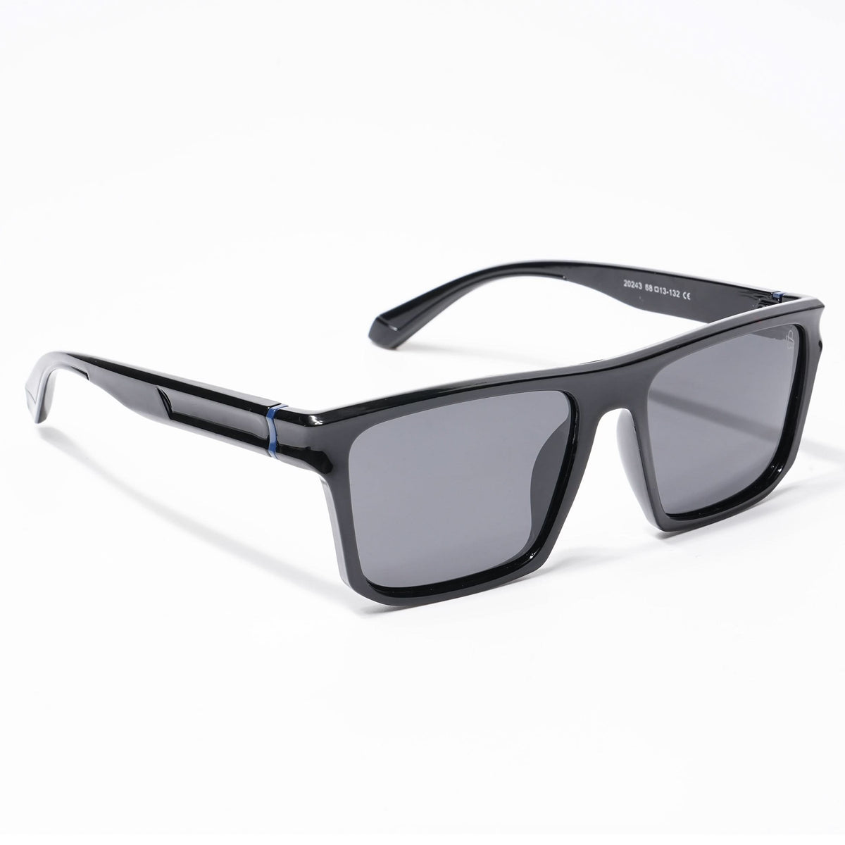 Eyejack Wayfarer Polarized Sunglasses for Men & Women (Black Lens | Shine Black Frame - 20243PCL535-C2)