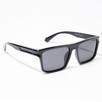 Eyejack Wayfarer Polarized Sunglasses for Men & Women (Black Lens | Shine Black Frame - 20243PCL535-C2)