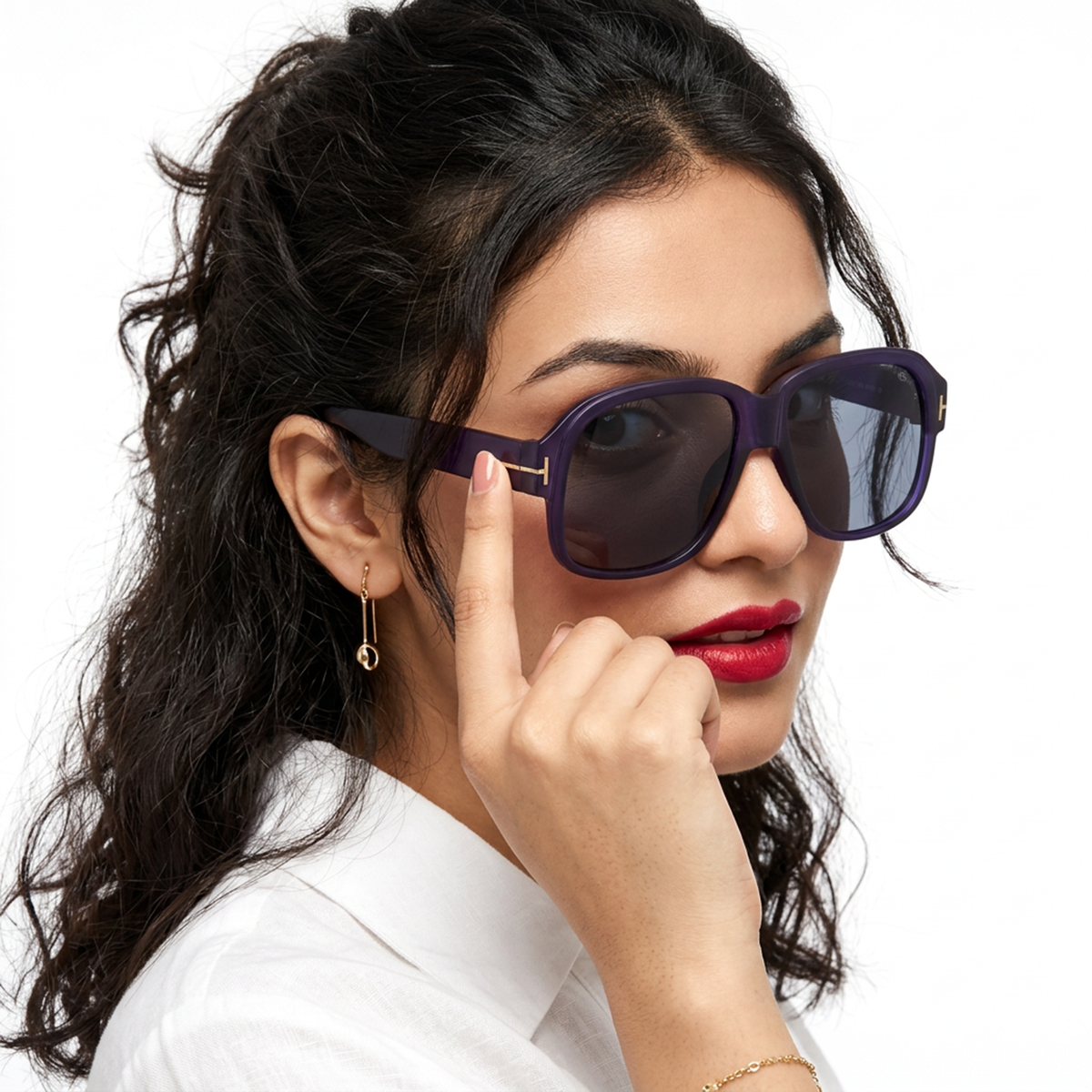 Eyejack Blue Wayfarer Sunglasses for Men & Women (21034CL1060)