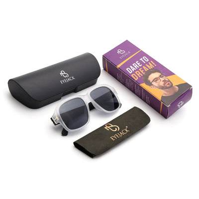 Eyejack Grey Wayfarer Sunglasses for Men & Women (21034CL1061)