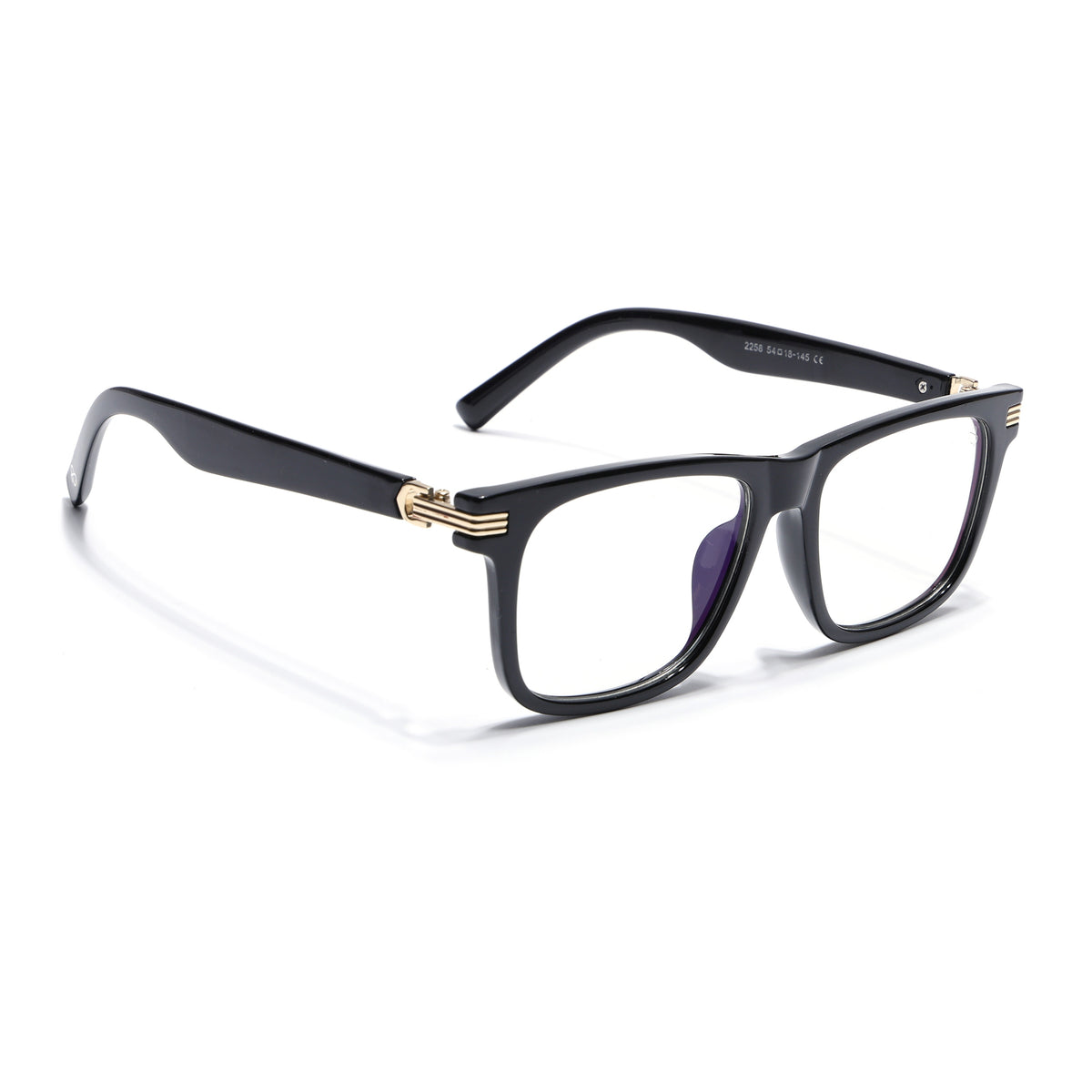 Eyejack Shine Black Square Eyeglasses for Men & Women (2258FCL2150-C1)