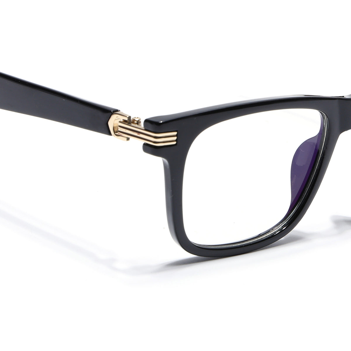 Eyejack Shine Black Square Eyeglasses for Men & Women (2258FCL2150-C1)