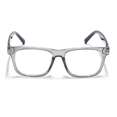 Eyejack Transparent Grey Square Eyeglasses for Men & Women (2258FCL2151-C2)