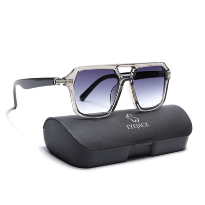 Eyejack Transparent Grey Wayfarer Sunglasses for Men & Women (2259CL2147)