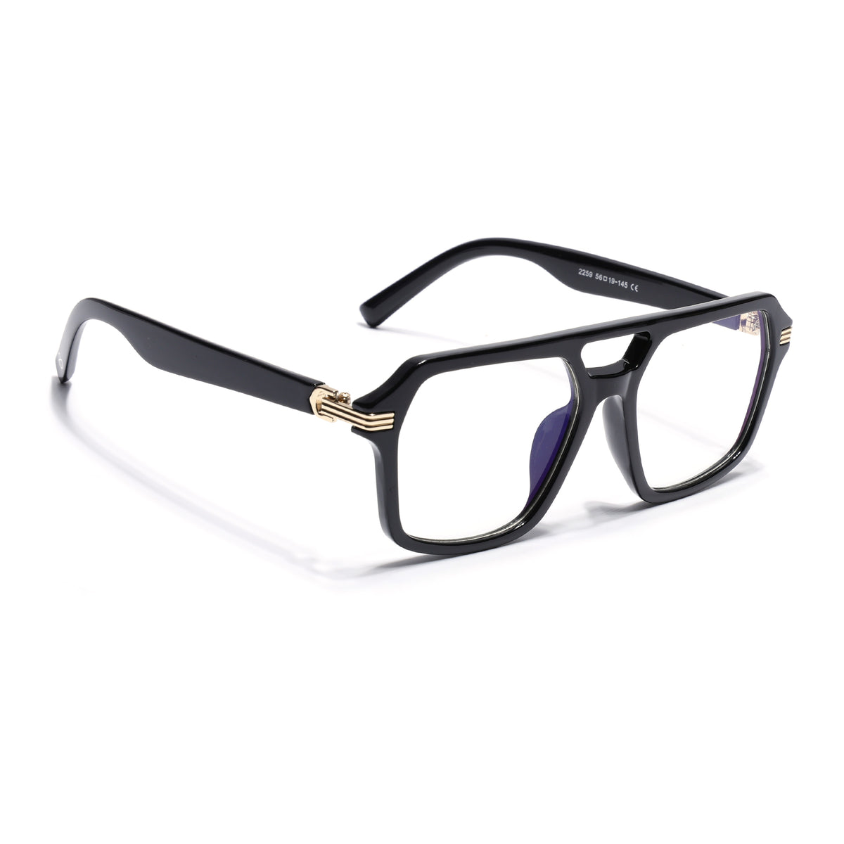 Eyejack Shine Black Wayfarer Eyeglasses for Men & Women (2259FCL2153-C1)