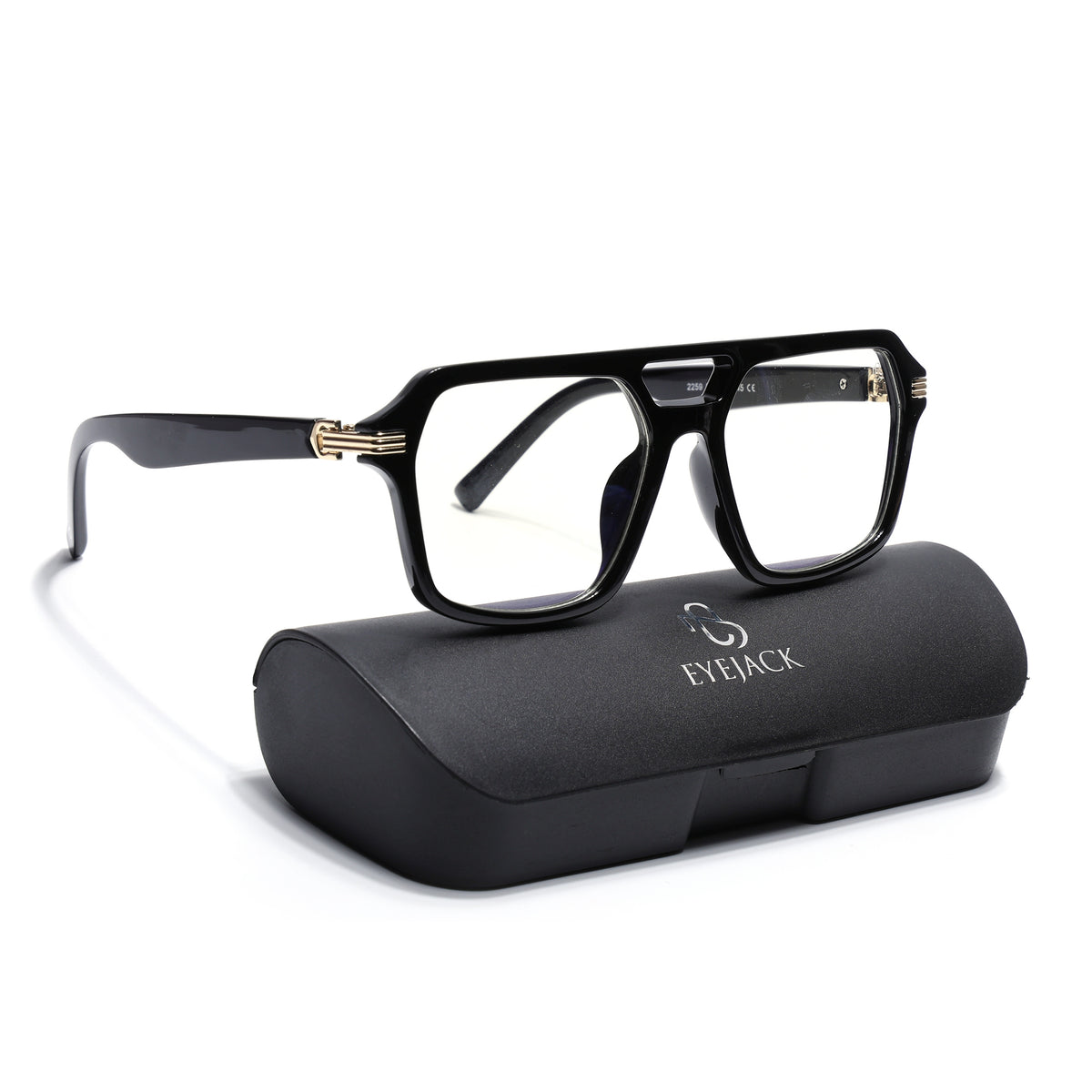 Eyejack Shine Black Wayfarer Eyeglasses for Men & Women (2259FCL2153-C1)