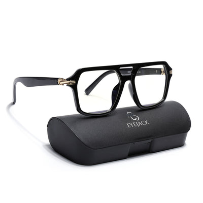 Eyejack Shine Black Wayfarer Eyeglasses for Men & Women (2259FCL2153-C1)