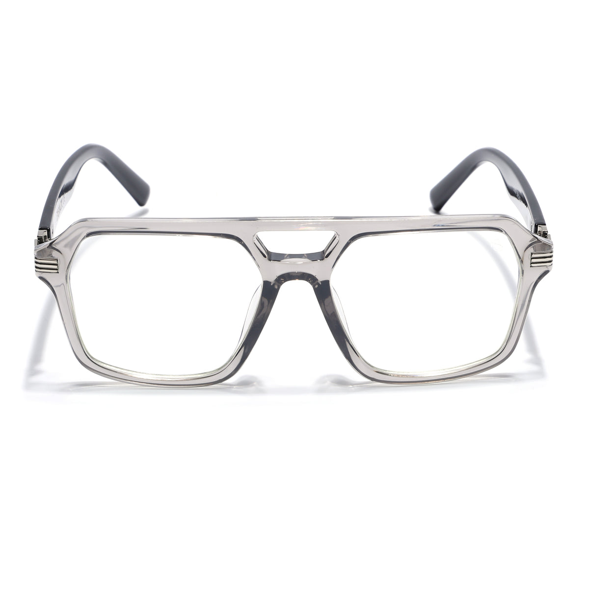 Eyejack Transparent Grey Wayfarer Eyeglasses for Men & Women (2259FCL2154-C2)