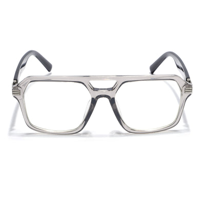 Eyejack Transparent Grey Wayfarer Eyeglasses for Men & Women (2259FCL2154-C2)