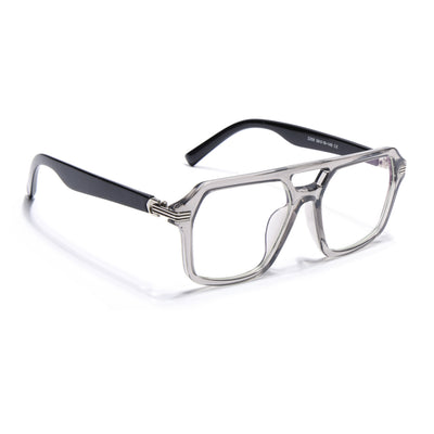 Eyejack Transparent Grey Wayfarer Eyeglasses for Men & Women (2259FCL2154-C2)