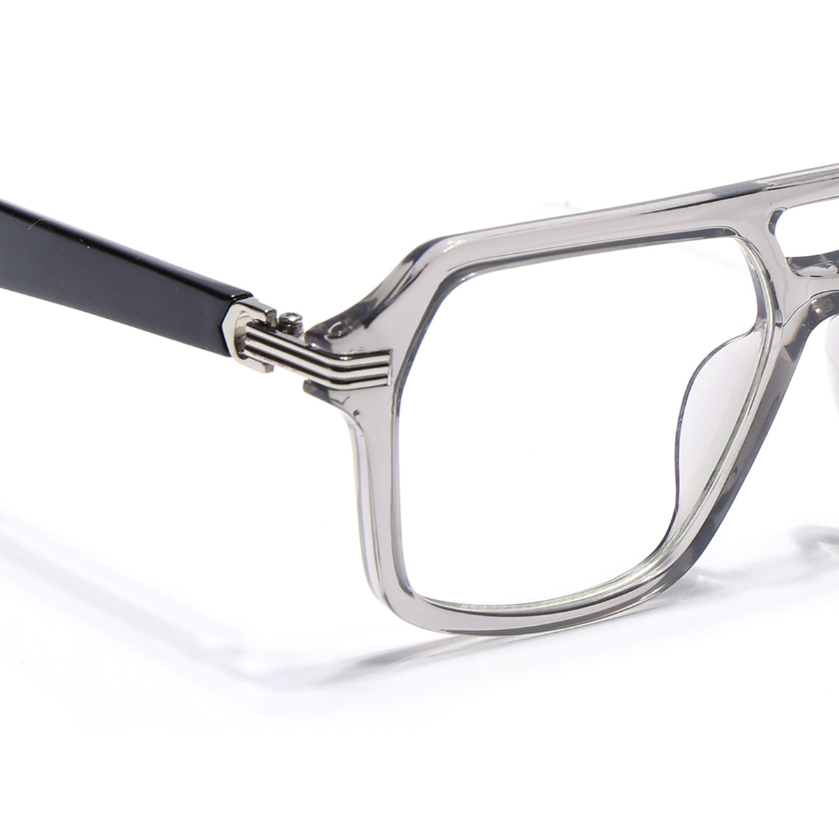 Eyejack Transparent Grey Wayfarer Eyeglasses for Men & Women (2259FCL2154-C2)