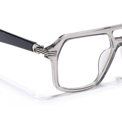 Eyejack Transparent Grey Wayfarer Eyeglasses for Men & Women (2259FCL2154-C2)