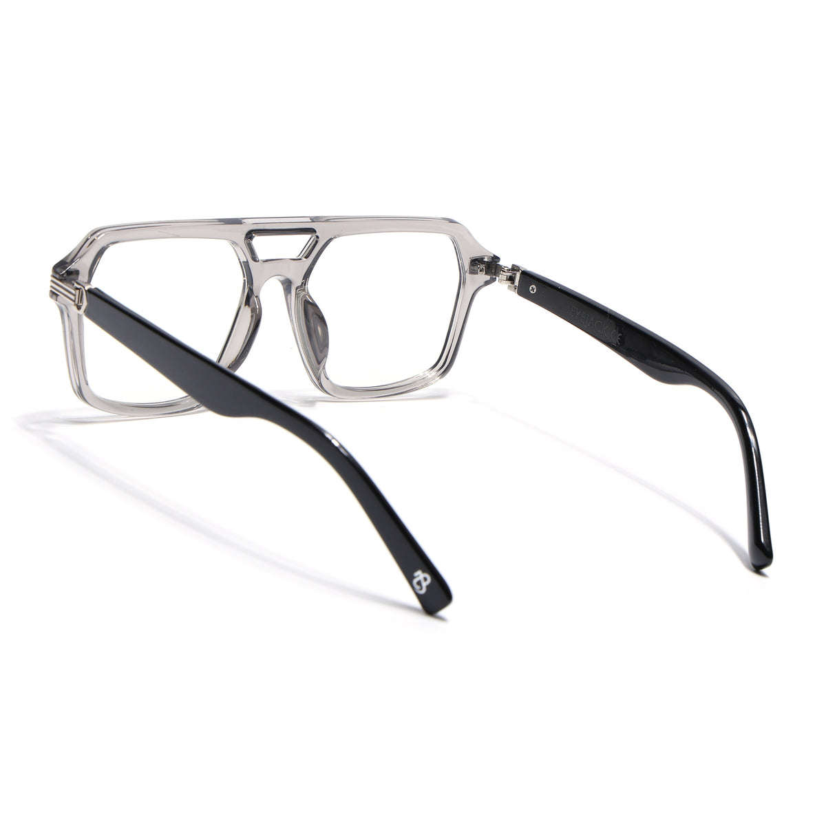 Eyejack Transparent Grey Wayfarer Eyeglasses for Men & Women (2259FCL2154-C2)
