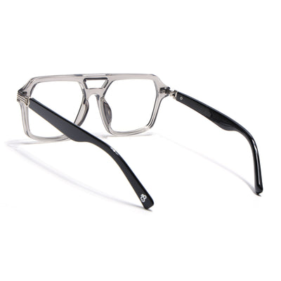 Eyejack Transparent Grey Wayfarer Eyeglasses for Men & Women (2259FCL2154-C2)