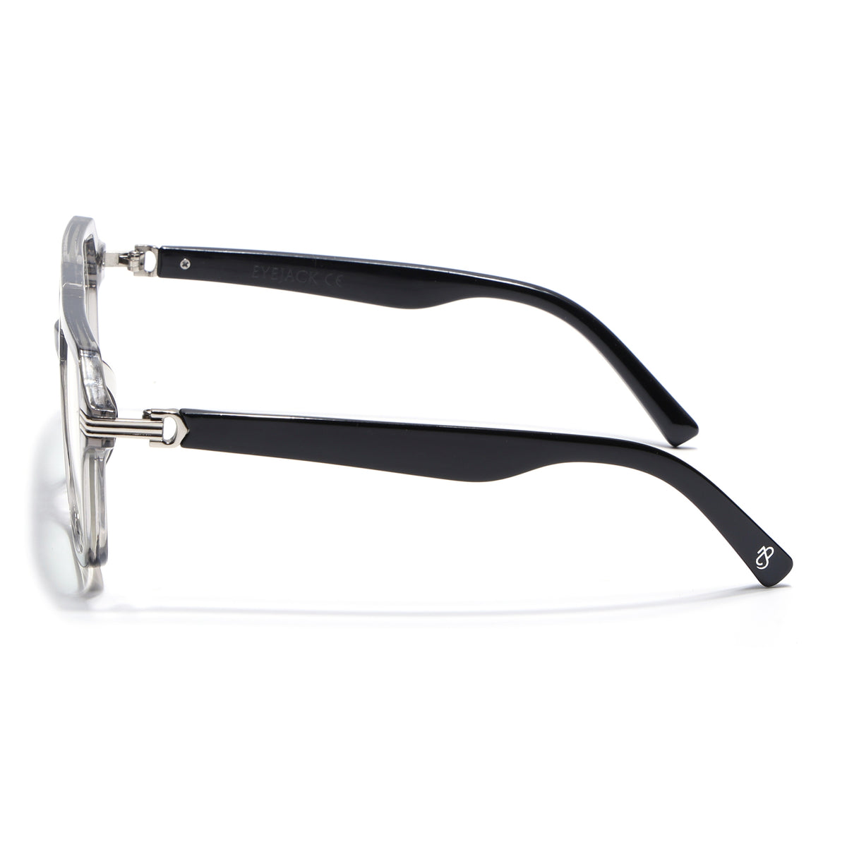 Eyejack Transparent Grey Wayfarer Eyeglasses for Men & Women (2259FCL2154-C2)