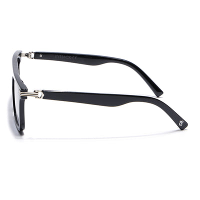 Eyejack Shine Black Rectangle Sunglasses for Men & Women (2261CL2148)
