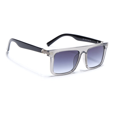 Eyejack Transparent Grey Rectangle Sunglasses for Men & Women (2261CL2149)