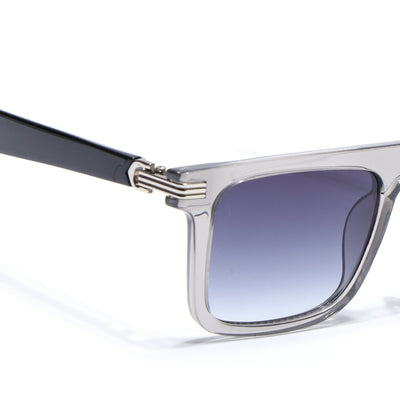 Eyejack Transparent Grey Rectangle Sunglasses for Men & Women (2261CL2149)