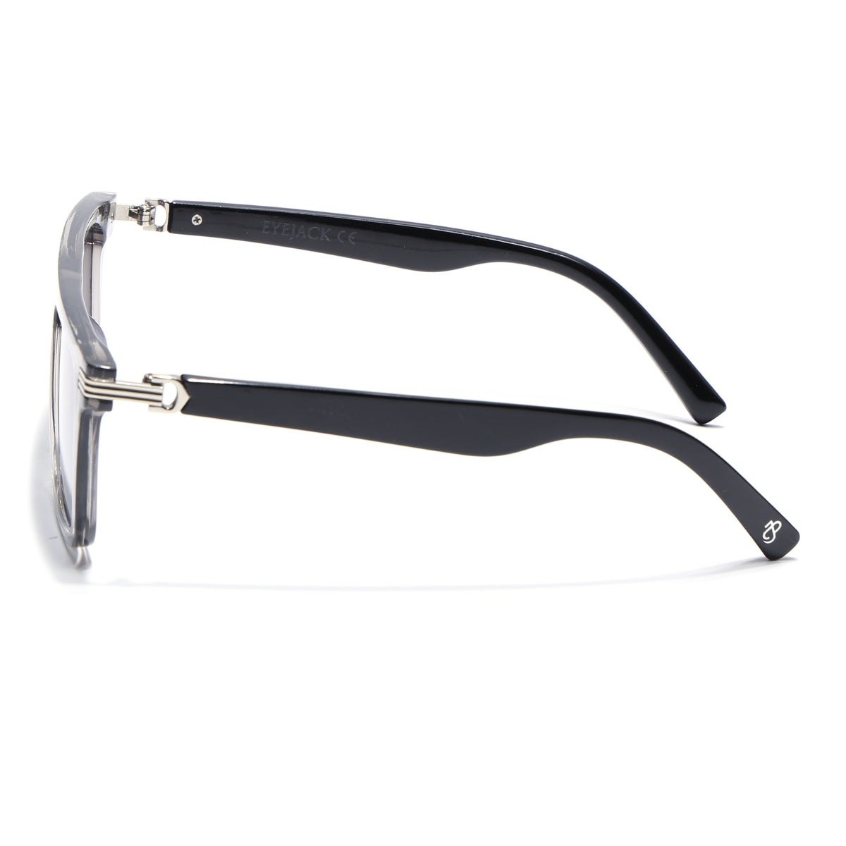 Eyejack Transparent Grey Rectangle Sunglasses for Men & Women (2261CL2149)