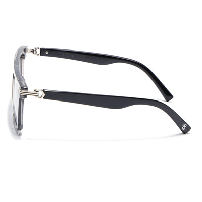 Eyejack Transparent Grey Rectangle Sunglasses for Men & Women (2261CL2149)