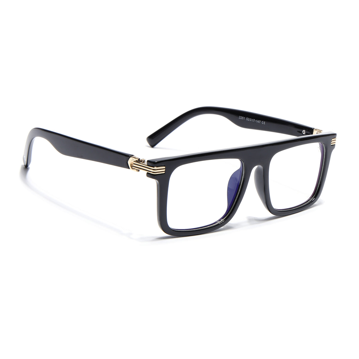 Eyejack Shine Black Wayfarer Eyeglasses for Men & Women (2261FCL2156-C1)
