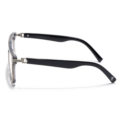 Eyejack Transparent Grey Wayfarer Eyeglasses for Men & Women (2261FCL2157-C2)