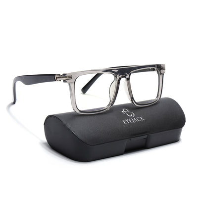 Eyejack Transparent Grey Wayfarer Eyeglasses for Men & Women (2261FCL2157-C2)