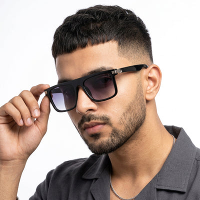 Eyejack Shine Black Rectangle Sunglasses for Men & Women (2261CL2148)