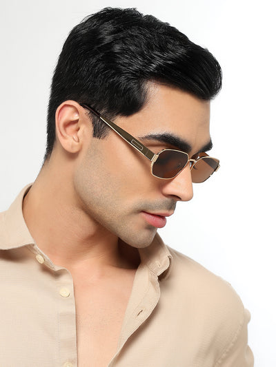 Alpha - Golden Rectangle Sunglasses I Brown Lens (2320CL2180)