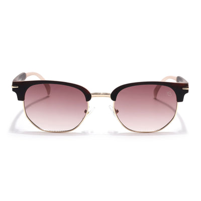 Eyejack Brown & Golden Hexagonal Sunglasses for Men & Women (2392CL1093)