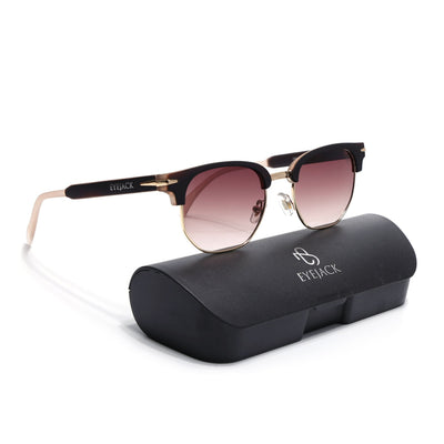 Eyejack Brown & Golden Hexagonal Sunglasses for Men & Women (2392CL1093)