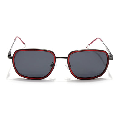 Eyejack Aura Red & Grey Square Polarized Sunglasses for Men & Women (2501PCL1463)