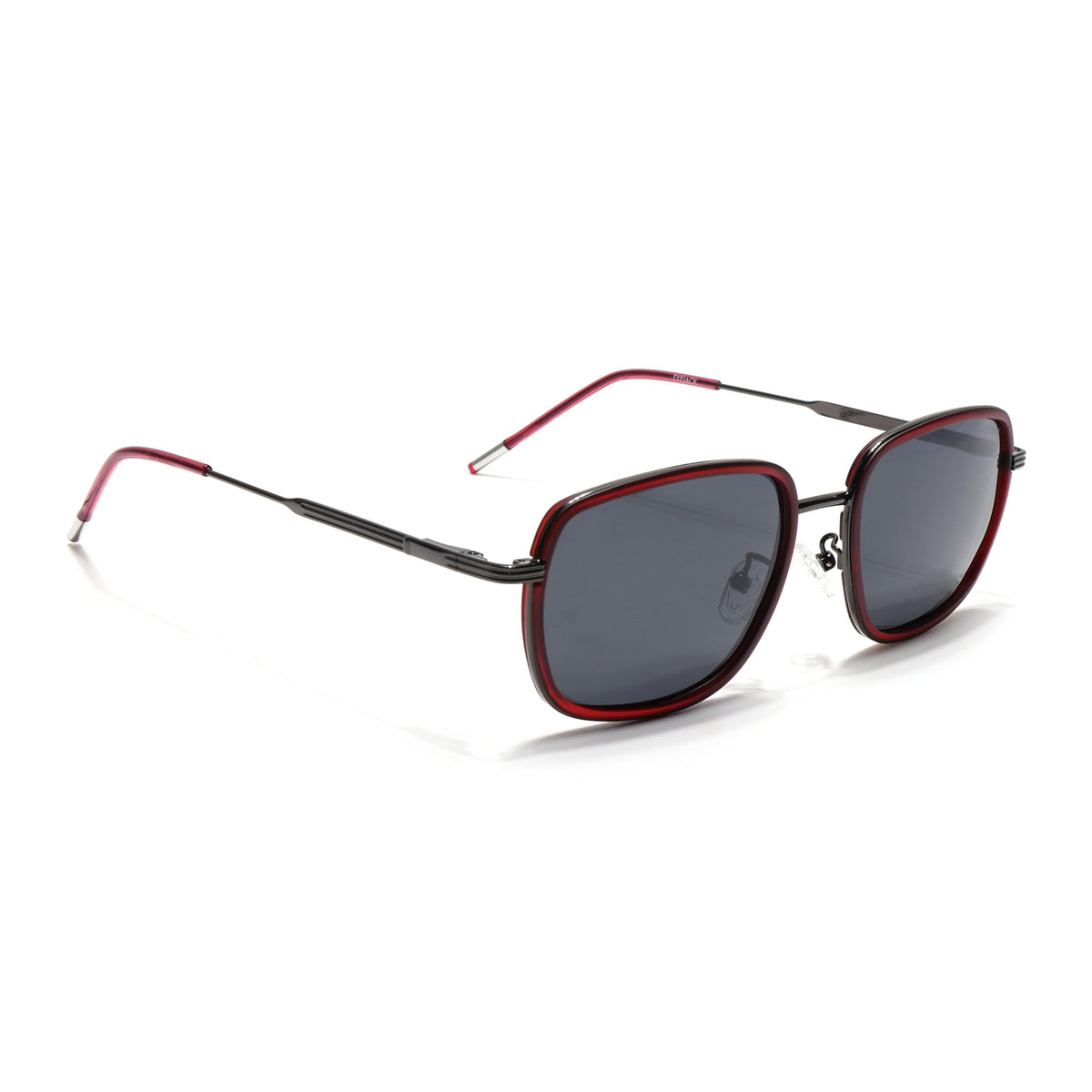 Eyejack Aura Red & Grey Square Polarized Sunglasses for Men & Women (2501PCL1463)