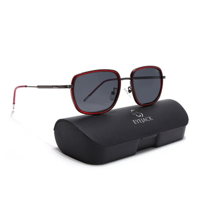 Eyejack Aura Red & Grey Square Polarized Sunglasses for Men & Women (2501PCL1463)