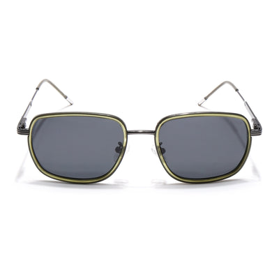 Eyejack Aura Green & Grey Square Polarized Sunglasses for Men & Women (2501PCL1466)